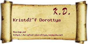 Kristóf Dorottya névjegykártya